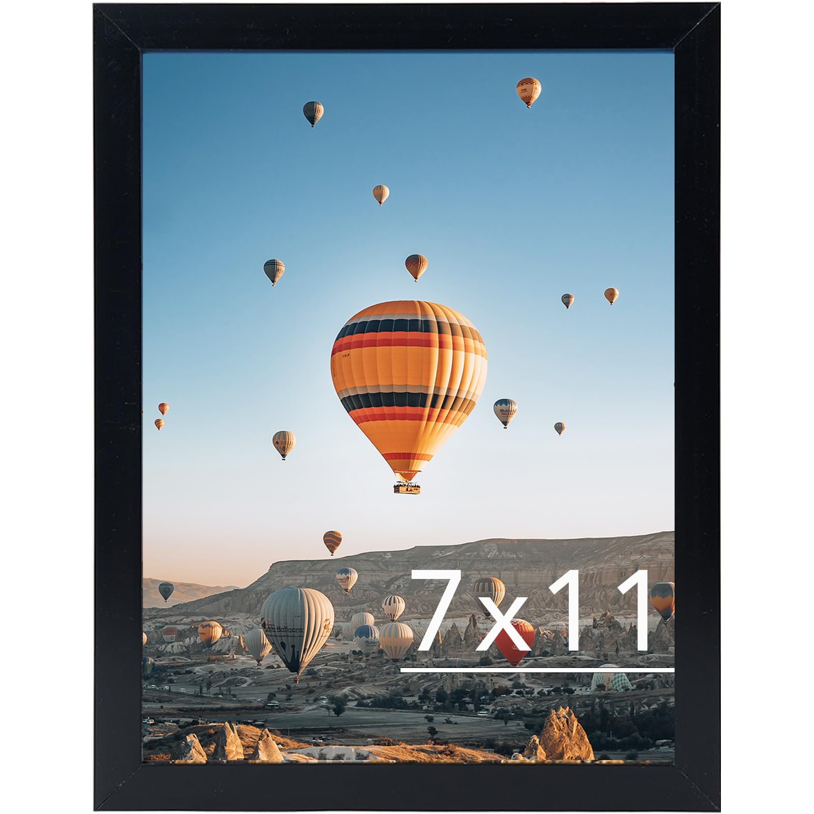 JCJMY 7x11 Picture Frame Black for Wall Hanging or Tabletop- Wall Mounting Horizontally or Vertically, 7 x 11 Wall Gallery Poste