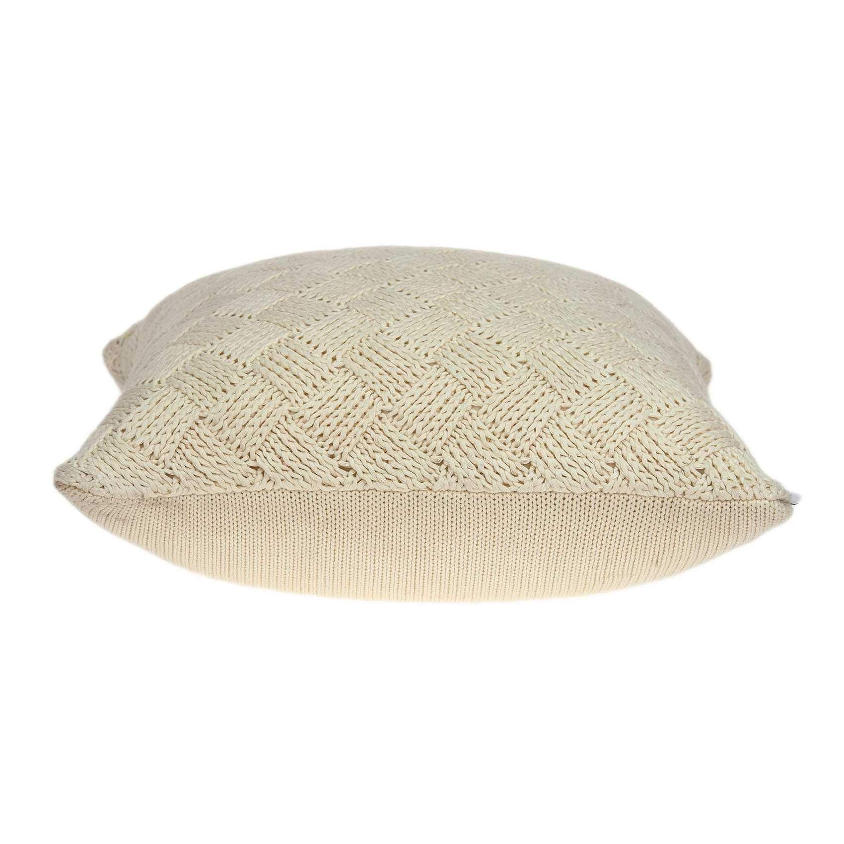 HomeRoots 100% Cotton Parkland Collection Caden Transitional Beige Pillow Cover with Poly Insert