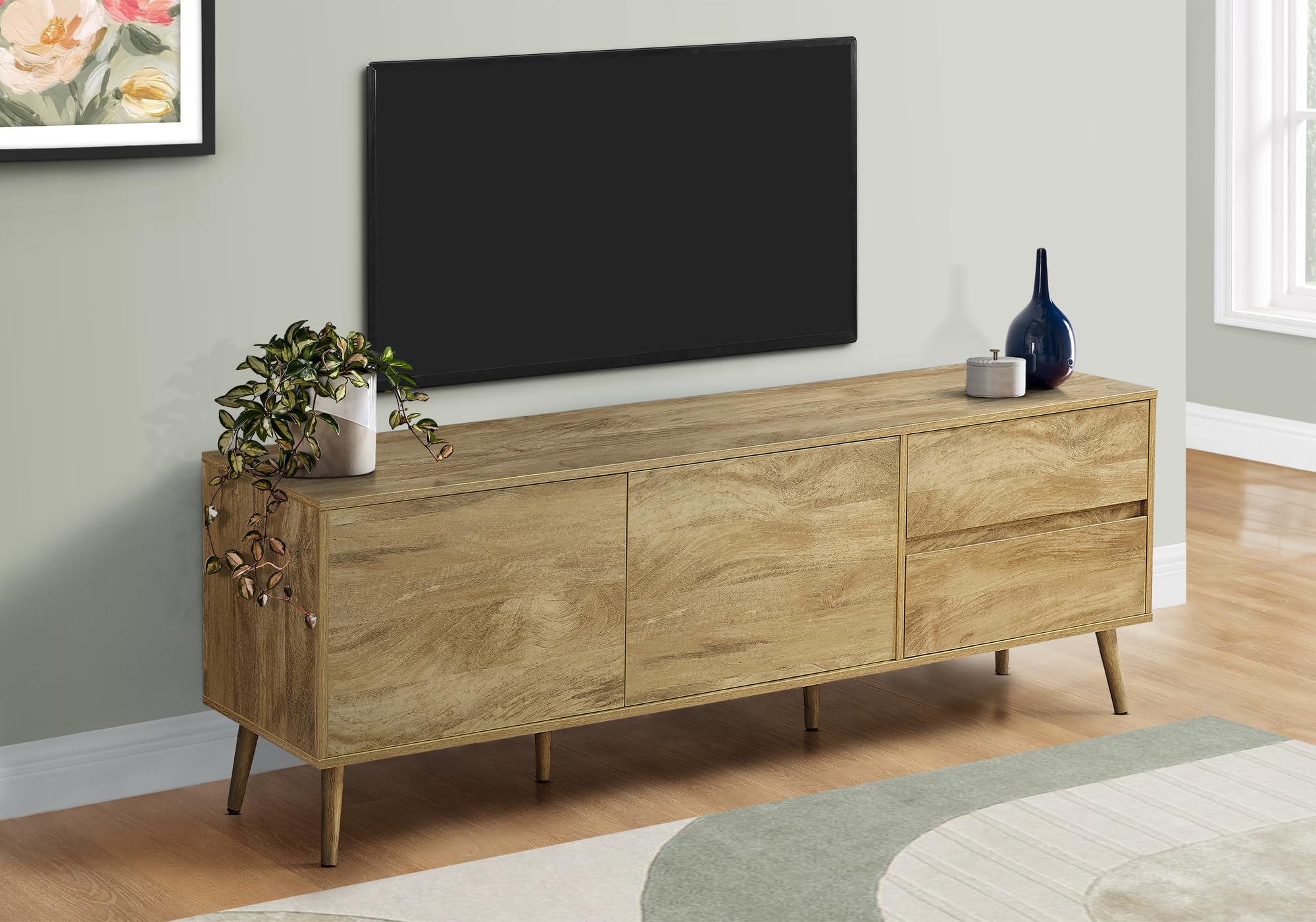Monarch Specialties I 2722 Tv Stand, 72 Inch, Console, Media Entertainment Center, Storage Drawers