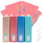 Yoobi 2 Inch Binder & 8-Tab Divider Set - 4 Three-Ring Binders With 2 Pockets + 4 Eight-Tab Binder Organizers With Blank Sticky