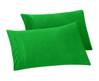 Elegant Comfort Solid Pillowcases 1500 Premium Hotel Quality Microfiber - Smooth Weave, Wrinkle And Fade Resistant, Easy Slip-On, 2-Piece Set, King Pillowcase, Emerald Green