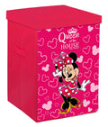 Kuber Industries Minnie Print NonWoven Laundry Basket, Clothes Hamper For Laundry Closet, Bedroom, Bathroom With Lid & Handles