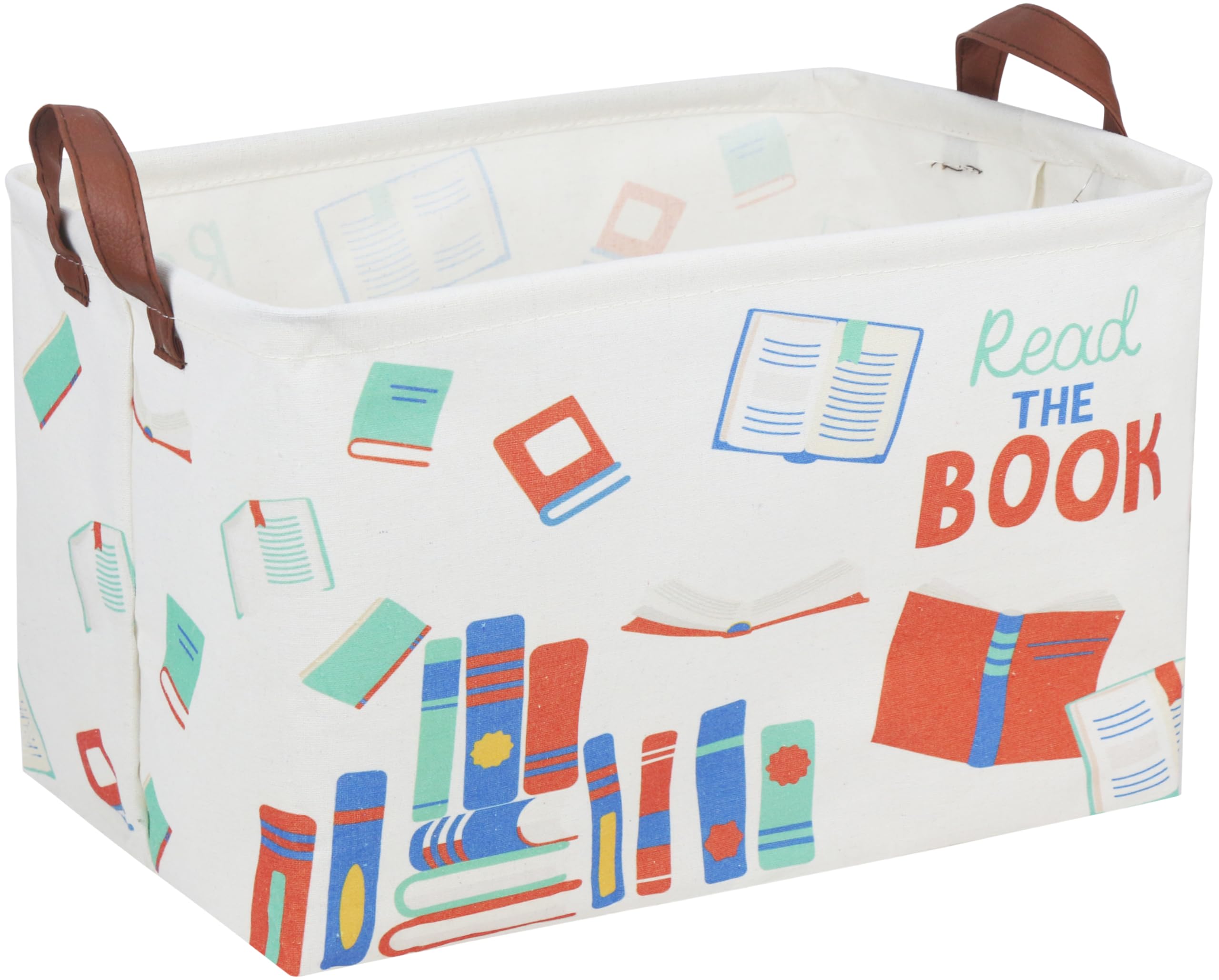 DDBASKET Kids Baskets Nursery Basket Girl Baby Storage Bins Rectangular Book Basket Toy Storage Bin Organizer Shelf Box Rose Roo