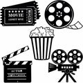 Gadgets Wrap Movie Theater Decor Cinema And Popcorn Wall Art Metal Reel Sign Action Sign Film Wall Decoration For Home