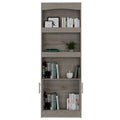 FM FURNITURE Durango 70-inch Tall Bookcase with 3 Shelves and 2-Door Cabinet, Light Grey