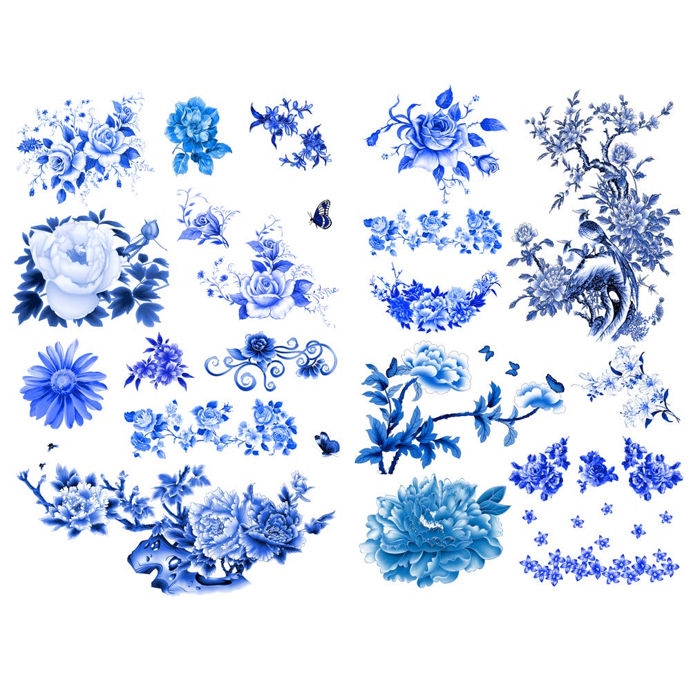 Seasonstorm Blue China Ink Painting Aesthetic Diary Travel Journal Paper Stickers Scrapbooking Stationery School Office Art Supp