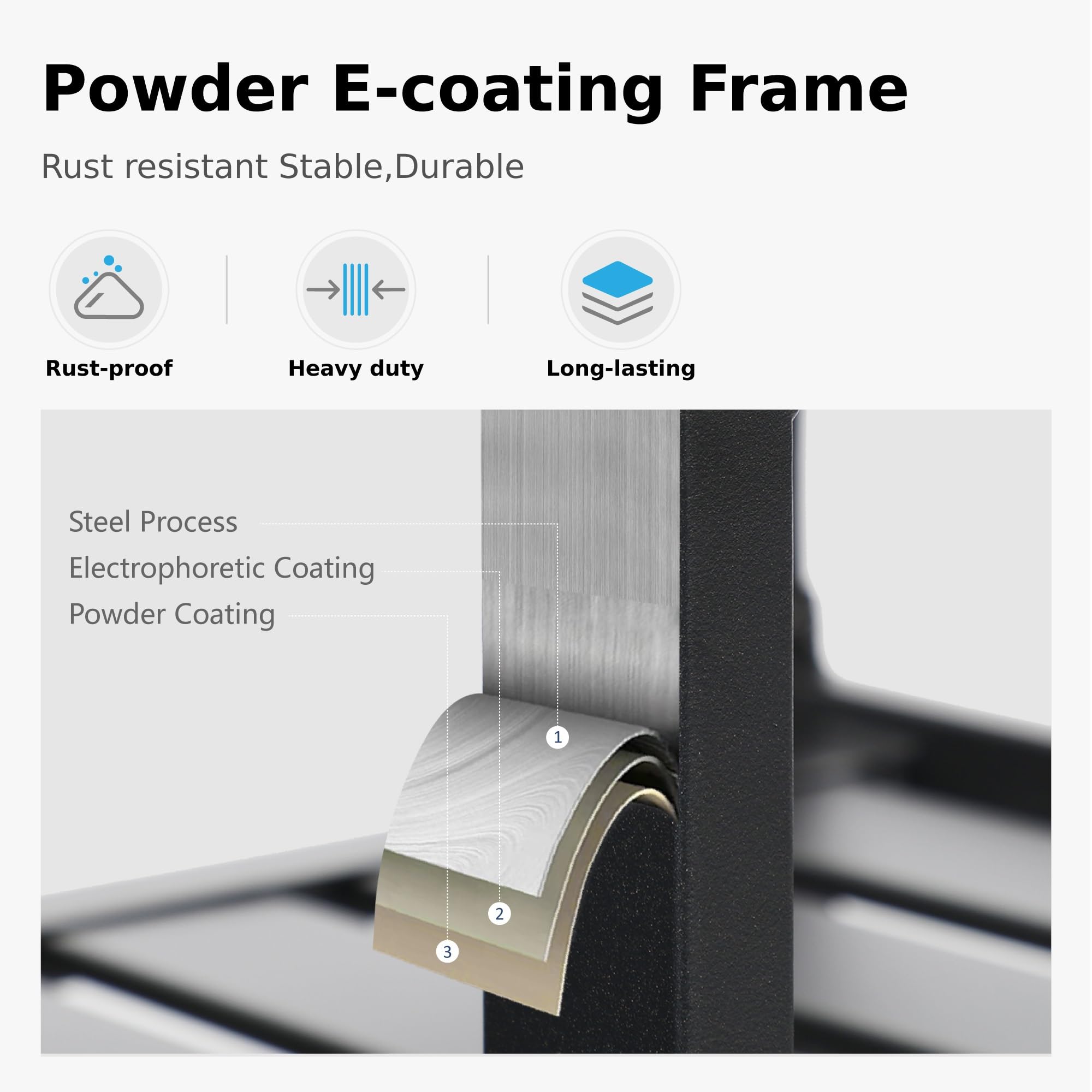 Phi Villa 37' Metal Steel Slat Patio Dining Table Square Backyard Bistro Table Outdoor Furniture Garden Table, 1.57” Umbrella Hole, Black