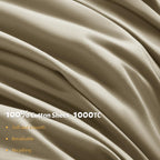 Shilucheng 100% Egyptian Cotton Queen Size Sheets Set - 1000 Thread Count,Luxury Cotton Bed Sheets,Breathable & Cooling Bedding And Pillow Cases, 16 Inch Deep Pocket - 4 Piece (Linen, Queen)