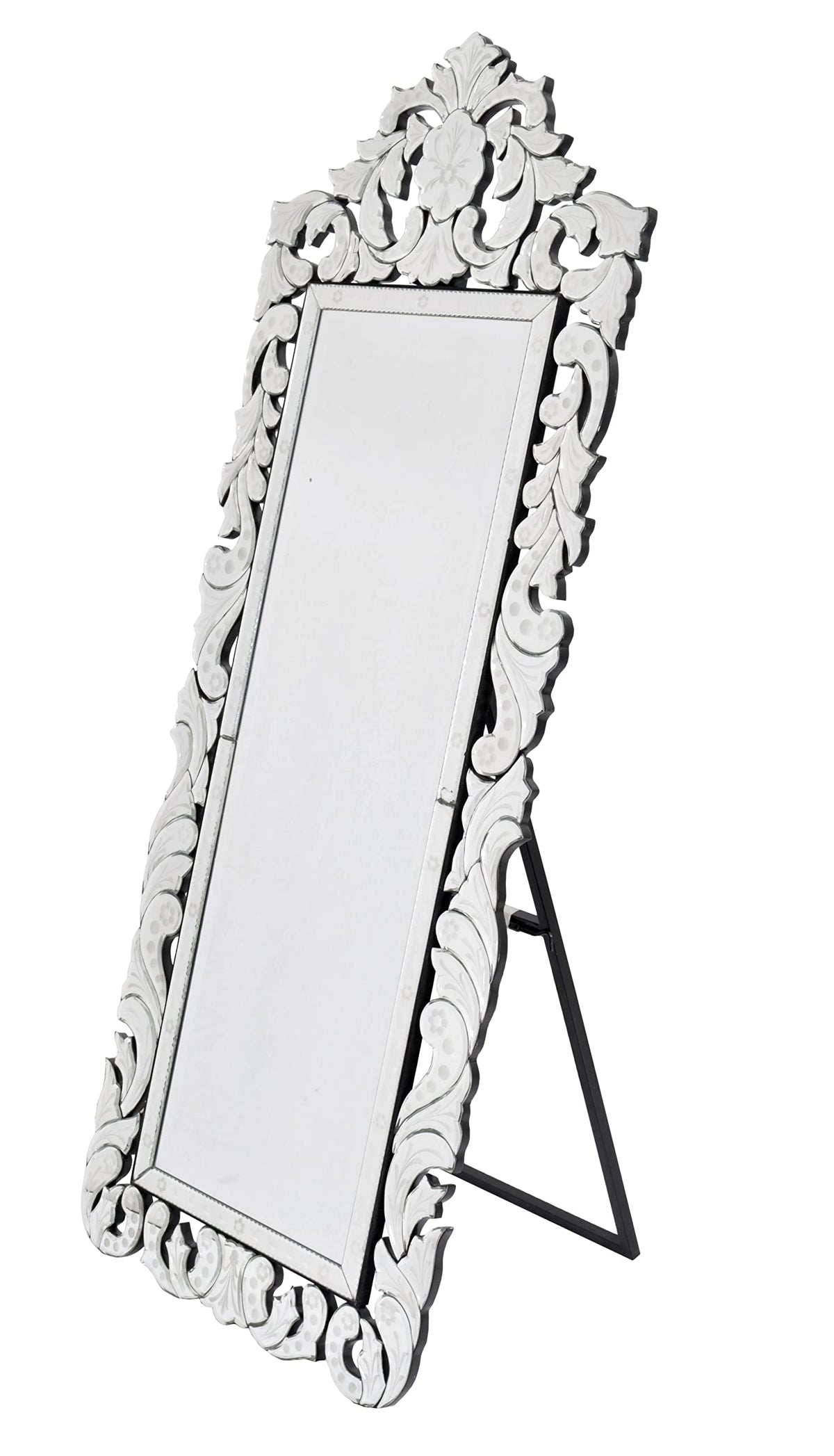 Afd Home Finest Venetian Style Cheval Mirror 70.62&quot; Tall W Stand