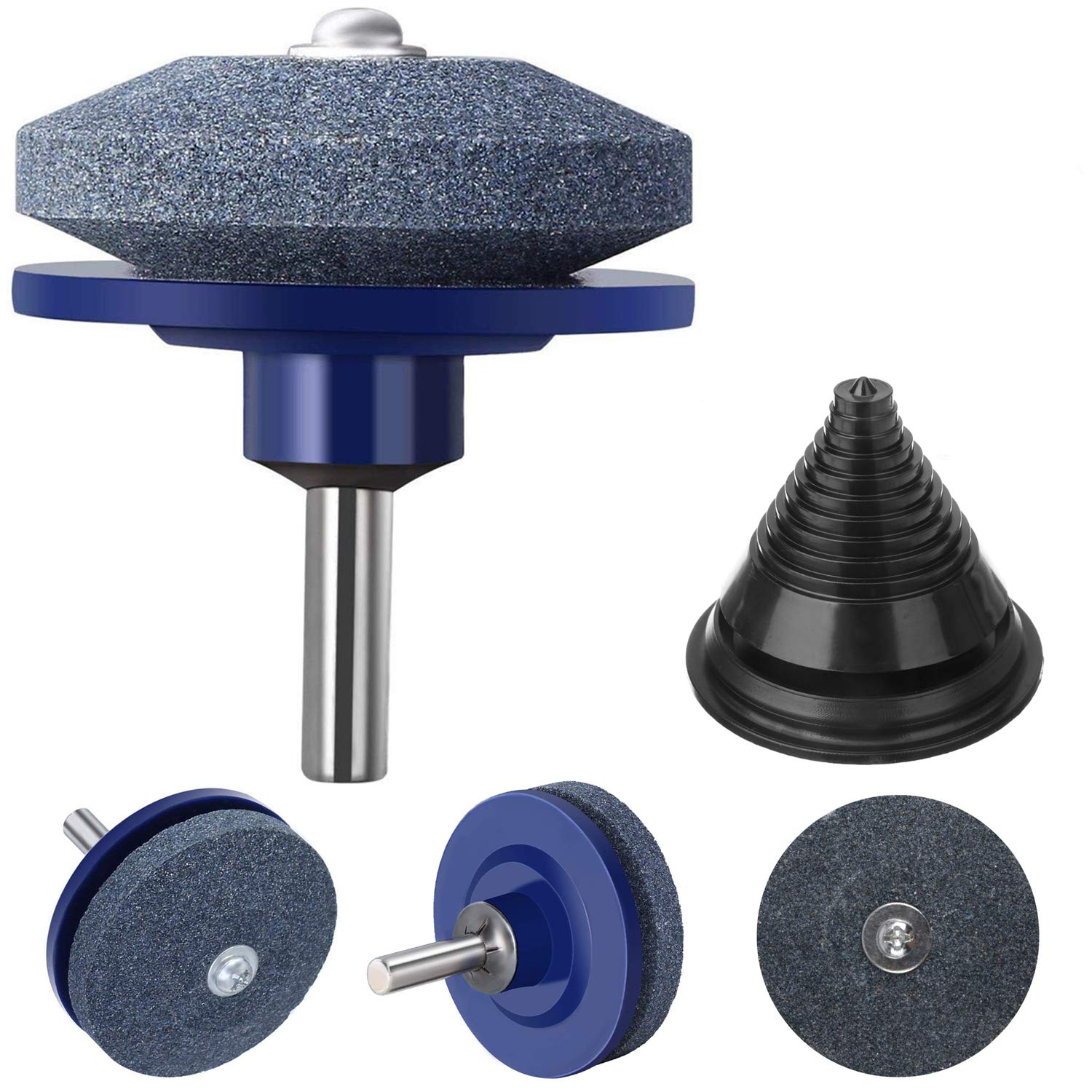 4 Pcs Lawn Mower Blade Sharpener Universal Multi-Sharp Rotary Lawnmower Sharpen For Power Drill Hand Drill And Lawn Mower Blade