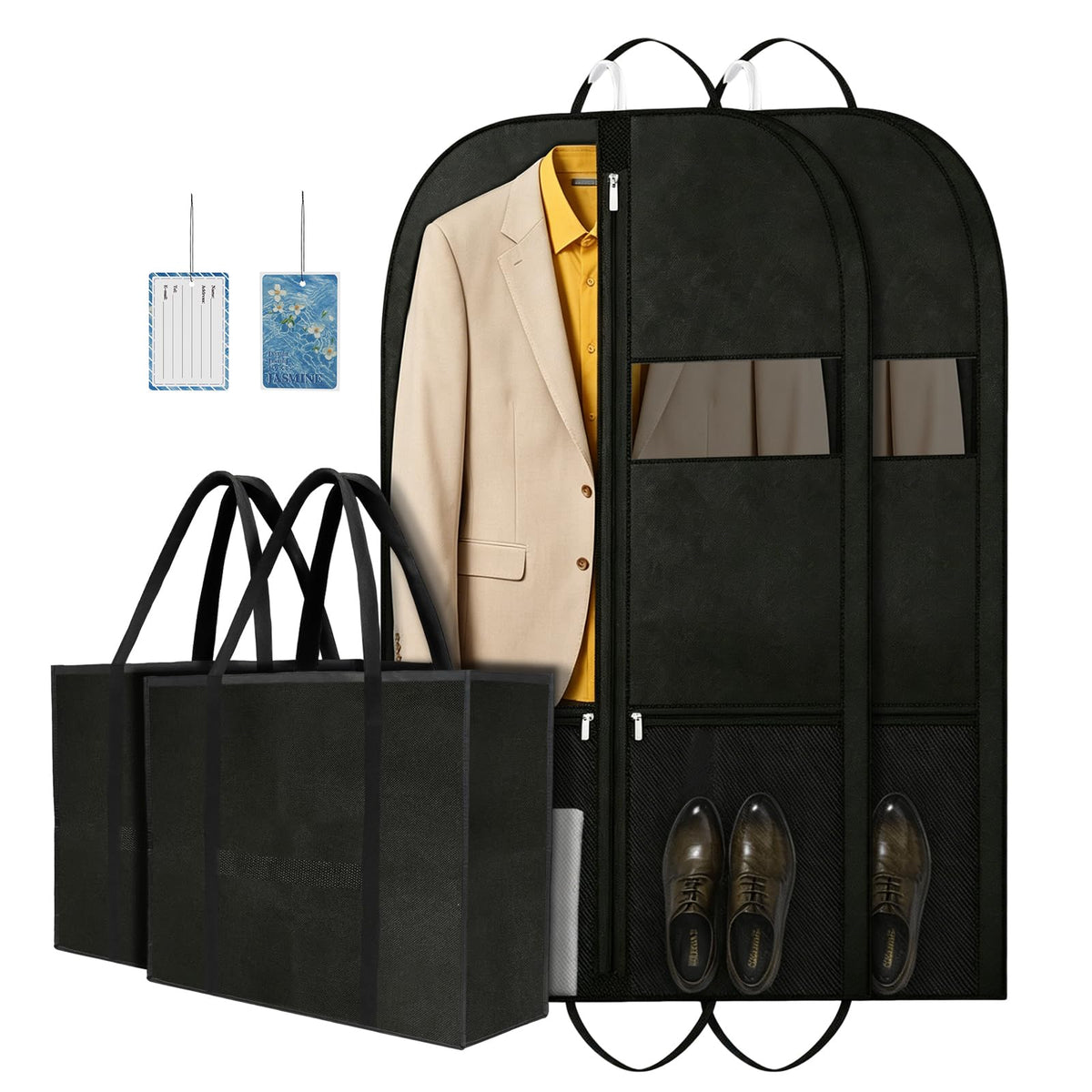 43 Inch 2 Pack Suit Garment Bag and Suit Bags for Closet Storage