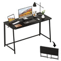 Wohomo Folding Desk, 47.2' Foldable Computer Desk For Bedroom, Space Saving Computer Table Writing Workstation For Home Office, Easy Assembly, Black