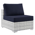 Modway EEI-4298-LGR-NAV Convene Outdoor Patio Chair Armless, Light Gray Navy, 35 x 28.5 x 33