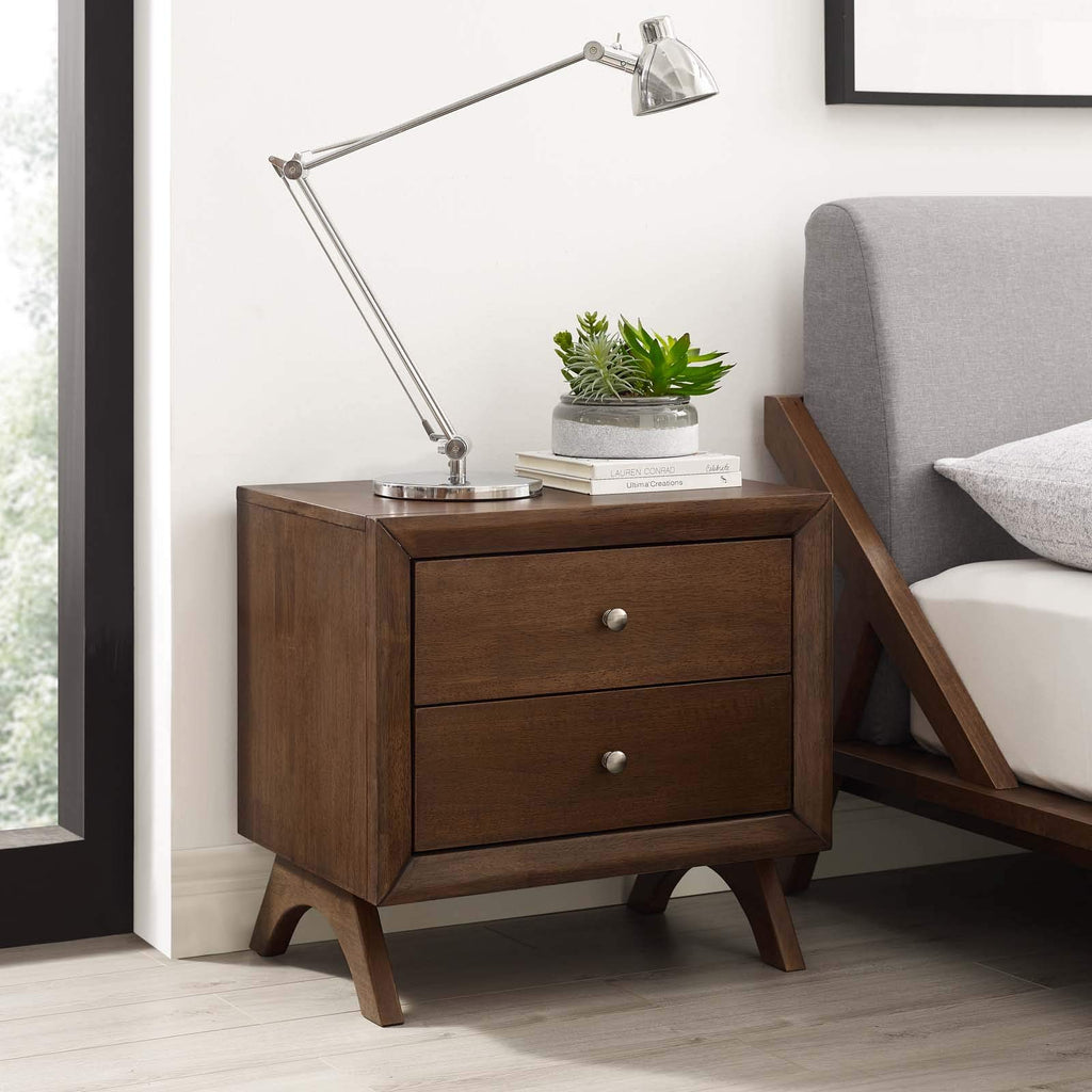 Modway Providence Nightstand Or End Table, Walnut