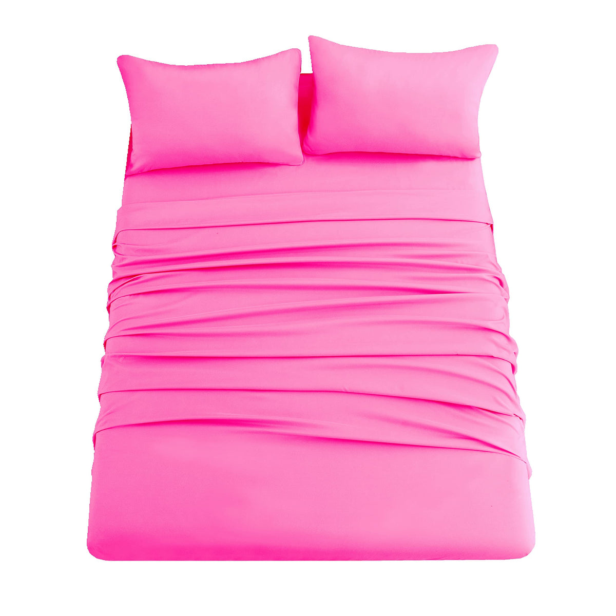 Ghooss Hot Pink Full Sheets Extra Soft Bed Sheets Brushed Microfiber 1800 Sheets - Deep Pocket, Wrinkle & Fade Free - 4 Piece-Ho