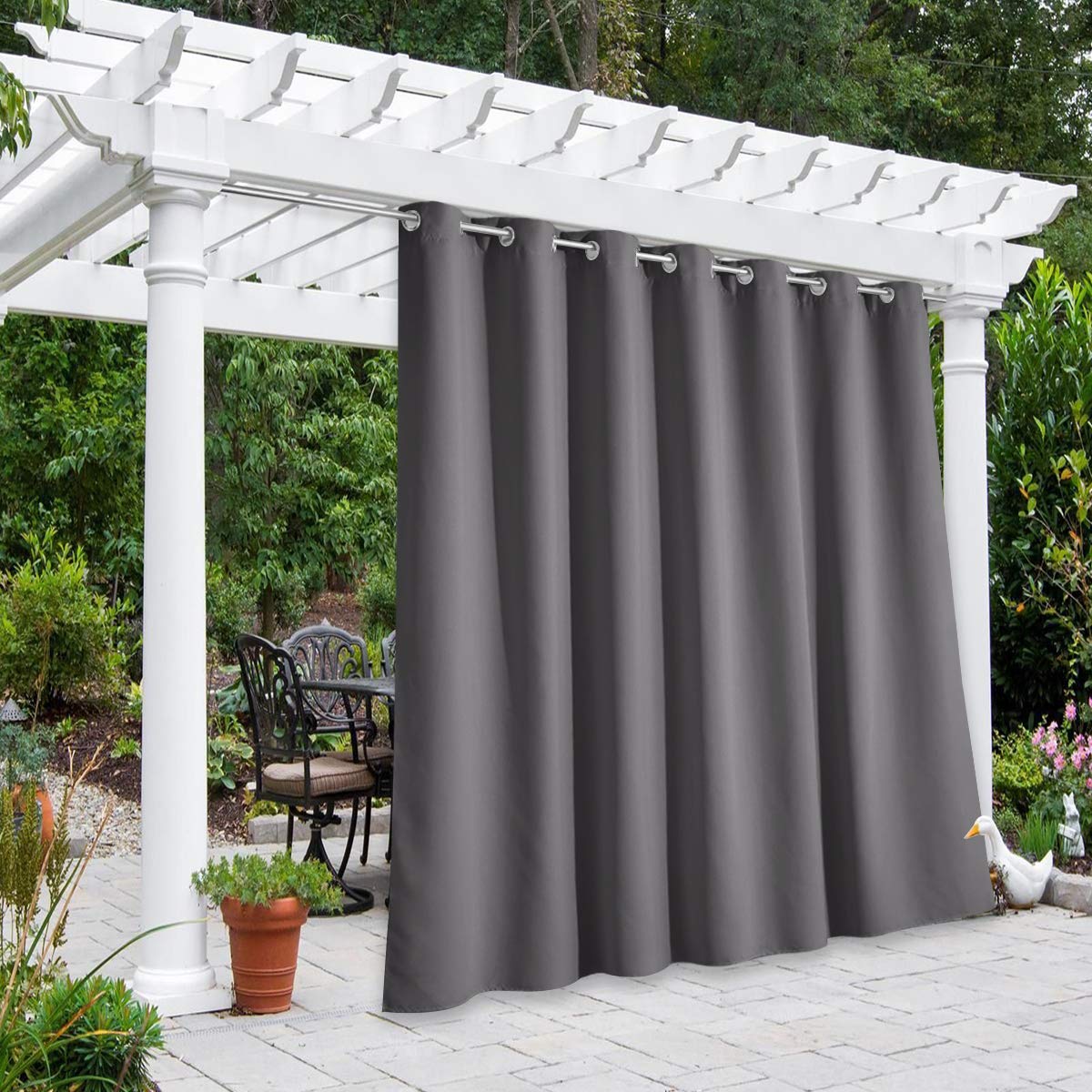 Nicetown Outdoor Curtain For Patio Waterproof 100' Width, Patio Privacy Panels Extra Wide For Shade And Rain Outside Light Bloc