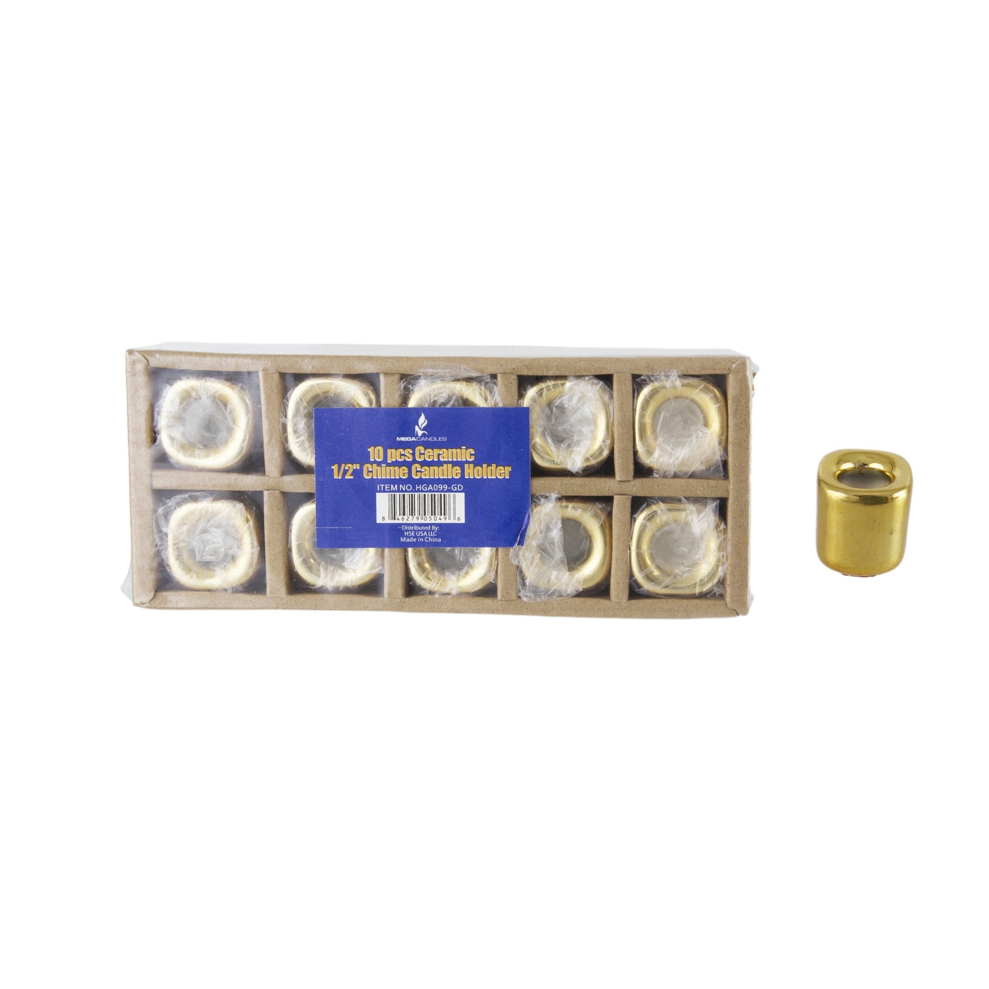 Mega Candles 10 pcs Gold Ceramic Chime Ritual Spell Candle Holders, Great for Casting Chimes, Rituals, Spells, Vigil, Witchcraft