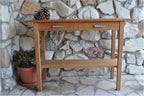 Anderson Teak Rectangular Serving Table with Two Drawers and One Shelf