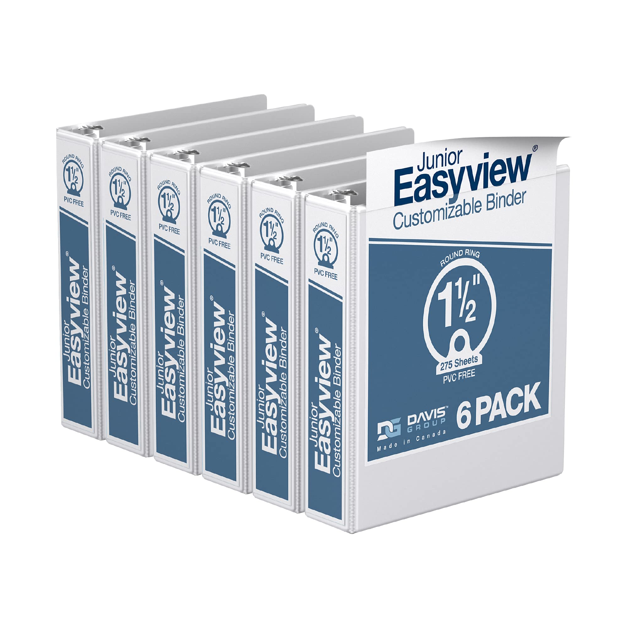 Easyview Premium, 1.5-Inch Mini Binder, 8.5'X5.5', 3-Ring Binders For School, Office, Or Home, Colored Binder Notebooks, Pack