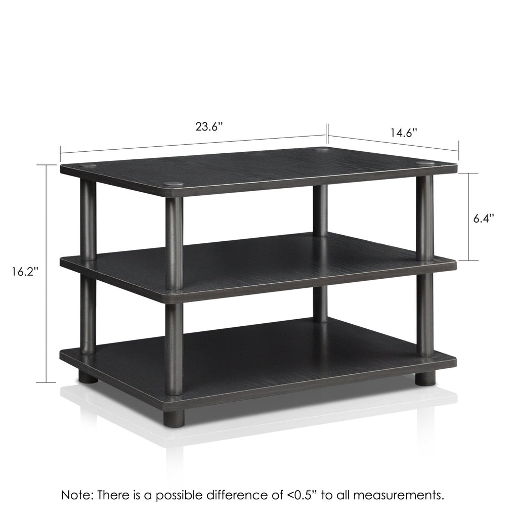 Furinno Turn-N-Tube Easy Assembly 3-Tier Corner Tv Stand, Blackwood/Black