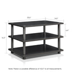 Furinno Turn-N-Tube Easy Assembly 3-Tier Corner Tv Stand, Blackwood/Black