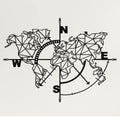 DEKADRON Metal World Map Wall Art Geometric Compass, Metal Wall Decor Art Work, Metal Sign, Metal Wall Art, Metal Art, Wall Deco