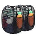 2 Pcs Strong Mesh Pop-up Laundry Hamper, Quality Pop Up Hampers for Laundry with Durable Handles Solid Bottom High Carbon Steel 