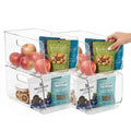 ClearSpace Stackable Storage Bins, Front Pantry Organizer, Medium, 4 Pack