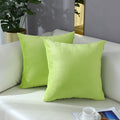 Mixeoo Comfy Lime Green Throw Pillow Covers Decorative Square Solid Thick Velvet Super Soft Cushion Cases Home Decor For Sofa Co