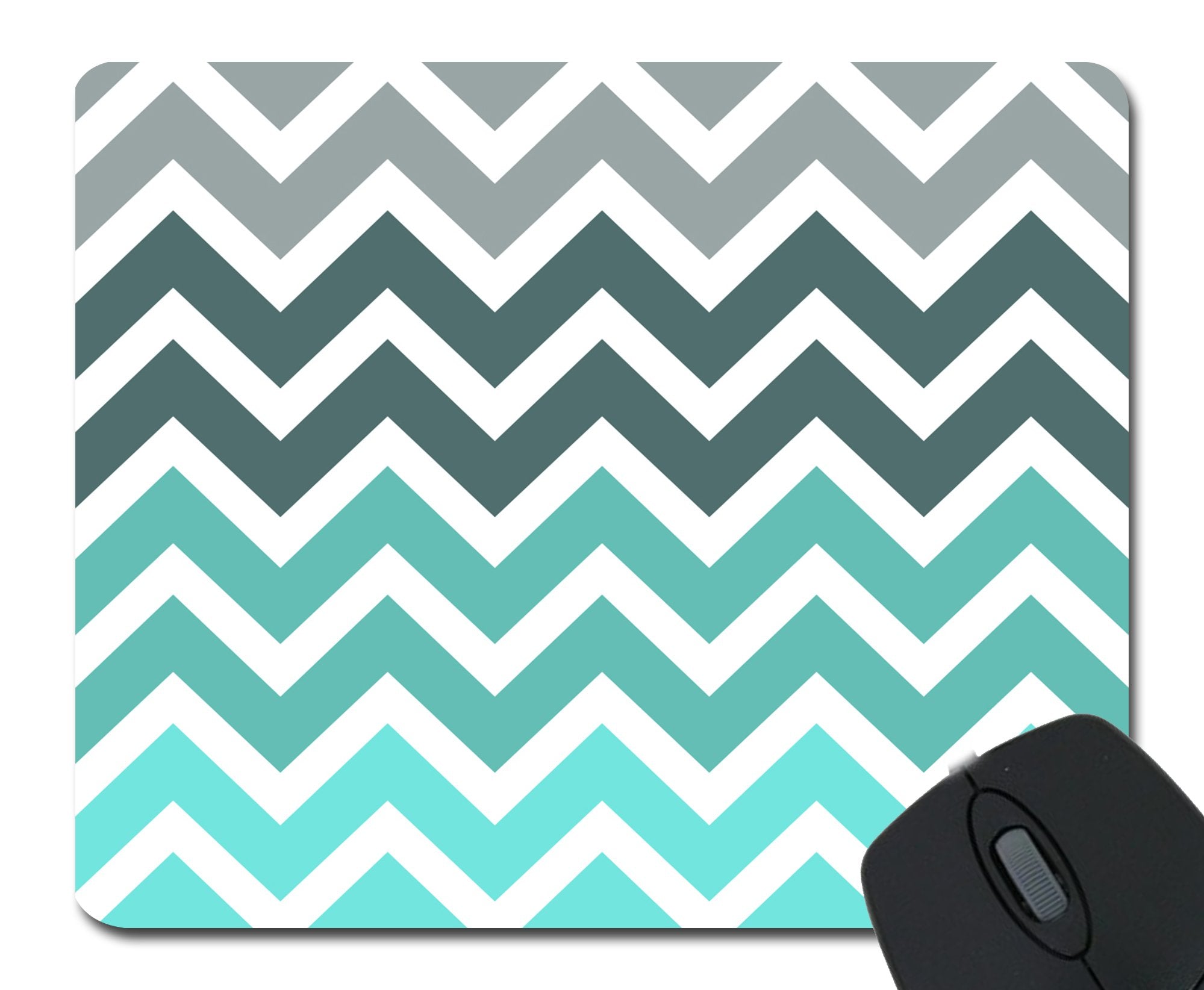 Gery Turquoise Chevron Mouse Pad Mousepad