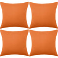 4 Pack Decorative Outdoor Waterproof Throw Pillow Covers, Square Patio Balcony Garden Waterproof Cushion Case, Pu Coating Pillow Shell For Couch, Bed, Patio, Sofa, Tent,18 X 18 Inch (Orange)