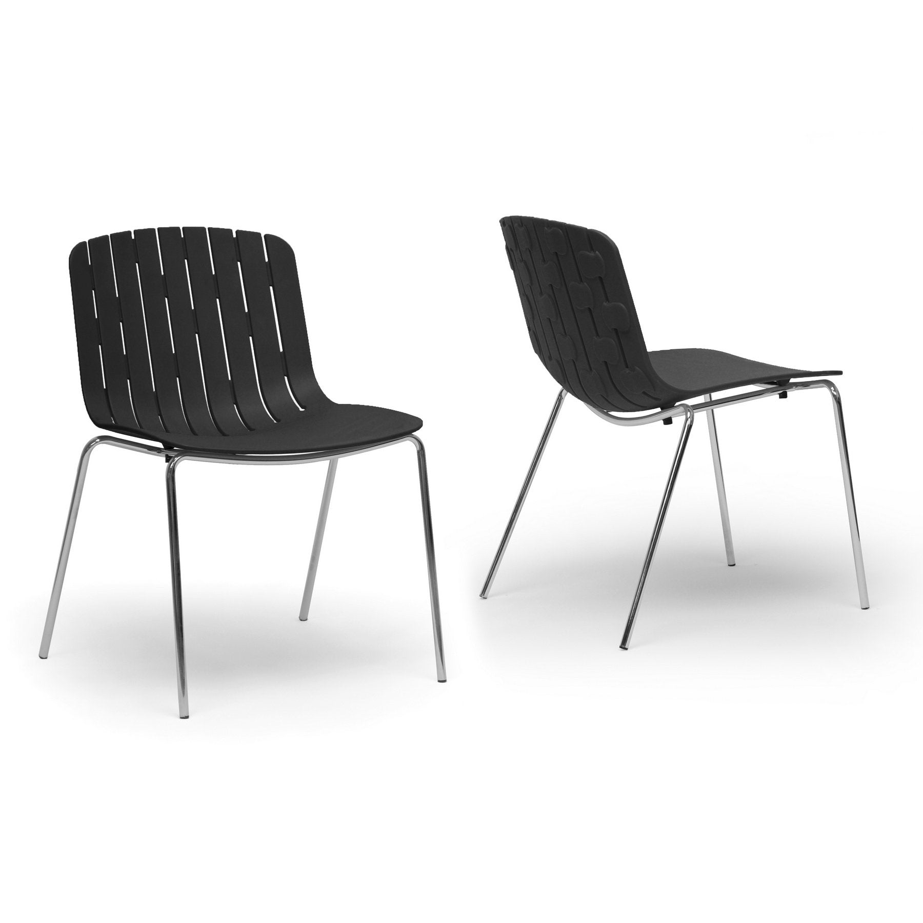 Baxton Studio Florissa Plastic Modern Dining Chair, Black, 30.88&quot; X 19.5&quot; X 23&quot; (Set Of 2)