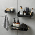 Ltv Wall Mounted Bathroom Shelf Organiser, Self Adhesive, Plastic, Modern Style, 3 Piece Set