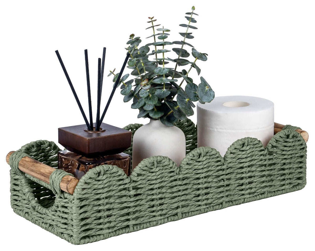 CubesLand Bathroom Basket Organizer, Toilet Decor Basket W/Cut Out Handle