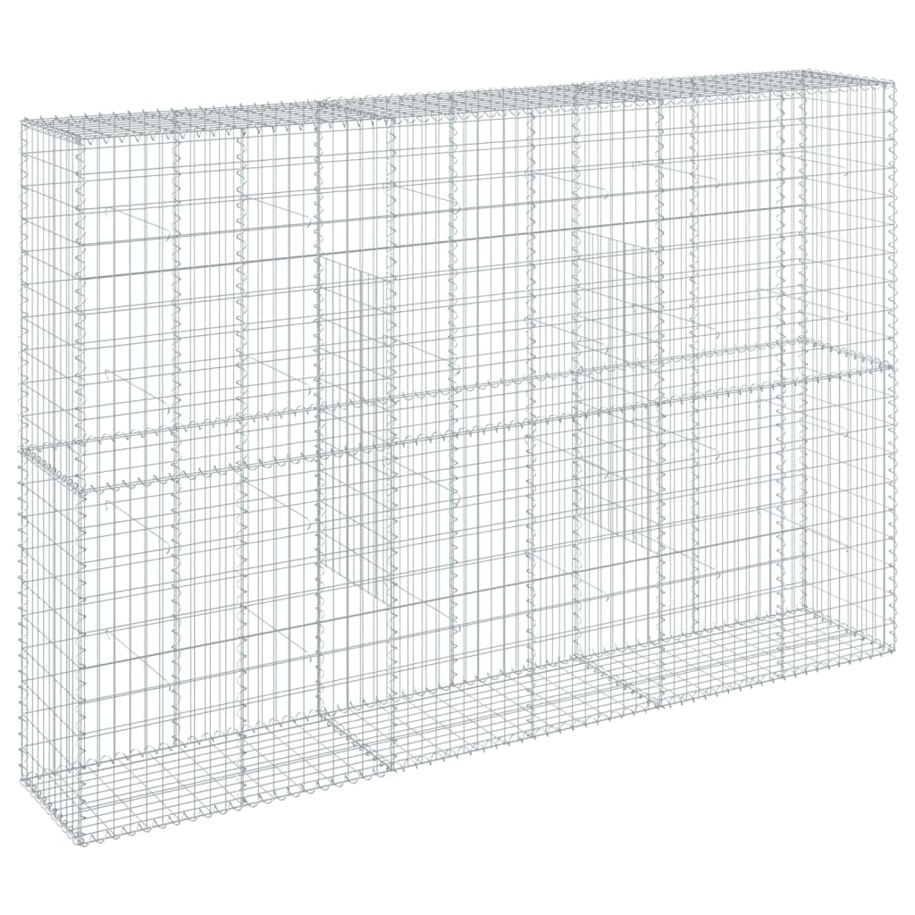 Vidaxl Galvanized Gabion Basket/Cage 118.1'X19.7'X78.7' With Cover - Sturdy Rust-Resistant Outdoor Landscape Structure