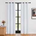 Nicetown Room Darkening Curtains For Living Room, 34 By 80, 2 Panels, Greyish White, Easy Care Solid Thermal Insulated Silver Gr