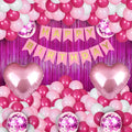 Rozi Decoration Happy Birthday Party Decoration Combo Set Contains Banner, Confetti Metallic Balloons, Foil Fringe Curtain | Pin