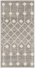 Nourison Grafix Moroccan Grey 2' X 4' Area Rug, Easy Cleaning, Non Shedding, Bed Room, Living Room, Dining Room, Kitchen (2X4)