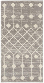 Nourison Grafix Moroccan Grey 2' X 4' Area Rug, Easy Cleaning, Non Shedding, Bed Room, Living Room, Dining Room, Kitchen (2X4)