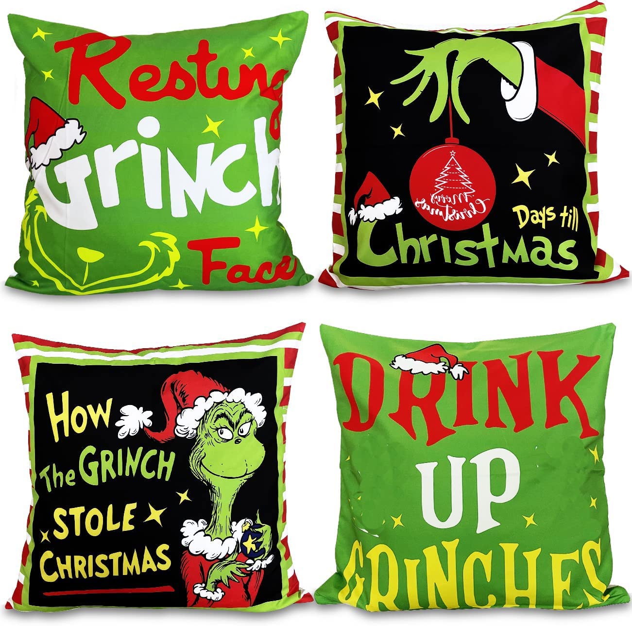 Christmas Pillow Covers For Grinch Christmas Decorations How The Grinch Stole Christmas Pillows Winter Holiday Throw Pillows Chr