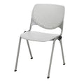 Kfi Seating Kool Series Polypropylene Stack Chair With Perforated Back, Light Grey Finish