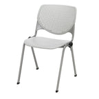 Kfi Seating Kool Series Polypropylene Stack Chair With Perforated Back, Light Grey Finish