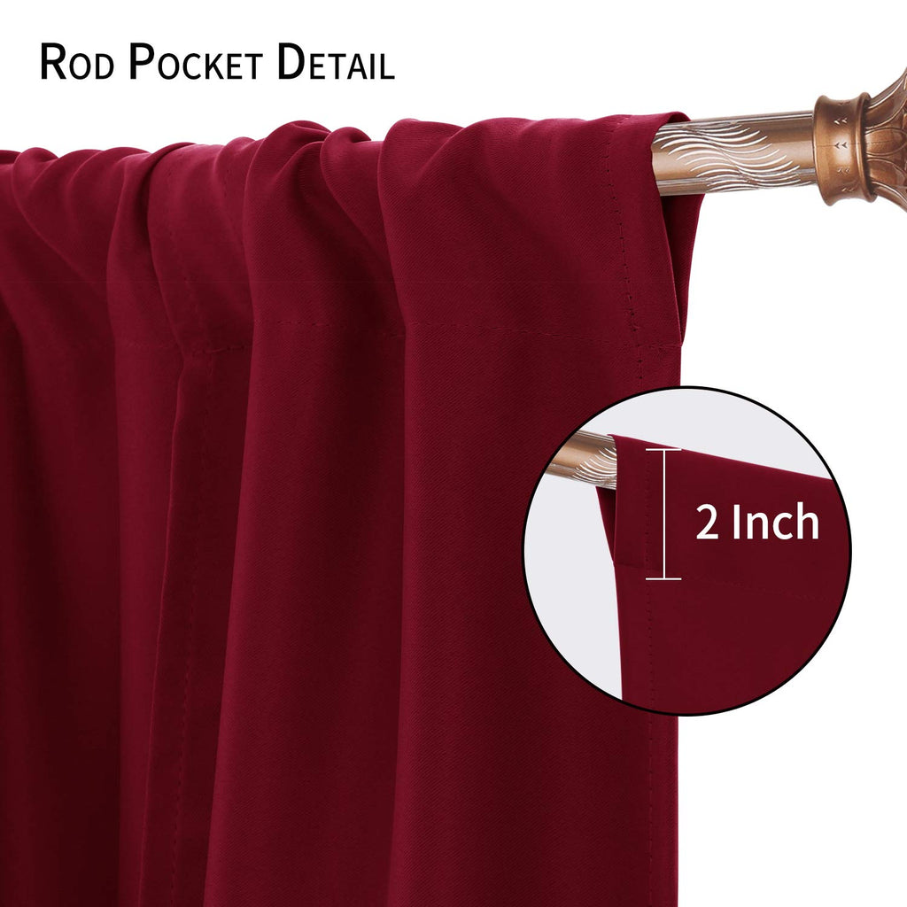 Dwcn Blackout Curtains-Tie Up Shade For Window Thermal Insulated Room Darkening Rod Pocket Curtains For Kitchen Thanksgiving Day