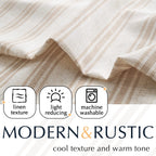 Jinchan Kitchen Curtain Linen Tier Curtain Striped Cafe Curtain 36 Inch Stripe Small Window Curtain Balanced Stripe Curtain Light Filtering Farmhouse For Bathroom Laundry Rv 1 Panel Taupe On Beige