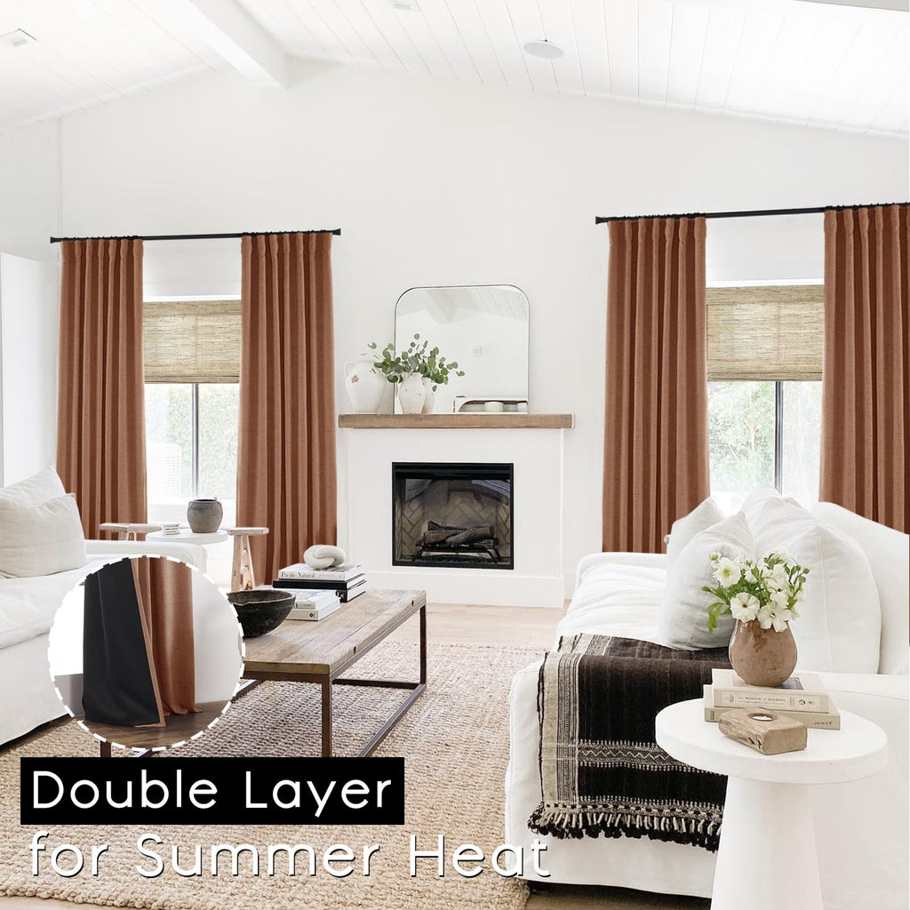 Panelsburg Rustic Curtains For Cabin Living Room,Blackout Light Blocking Neutral Boho Lnsulated Southwestern Western Curtains Fo