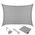 Eden'S Decor 12' X 19' Grey Sun Shade Sail Outdoor Canopy Rectangular Awning Fabric Cloth Screen For Patio Garden Backyard Pergo