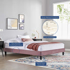 Modway Reign Platform, Queen, Dusty Rose