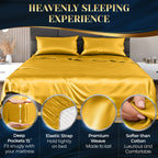 Decolure Satin Sheets Twin Size Set 3 Pcs - Silky & Luxuriously Soft Satin Bed Sheets W/ 15 Inch Deep Pocket - Similar To Silk S