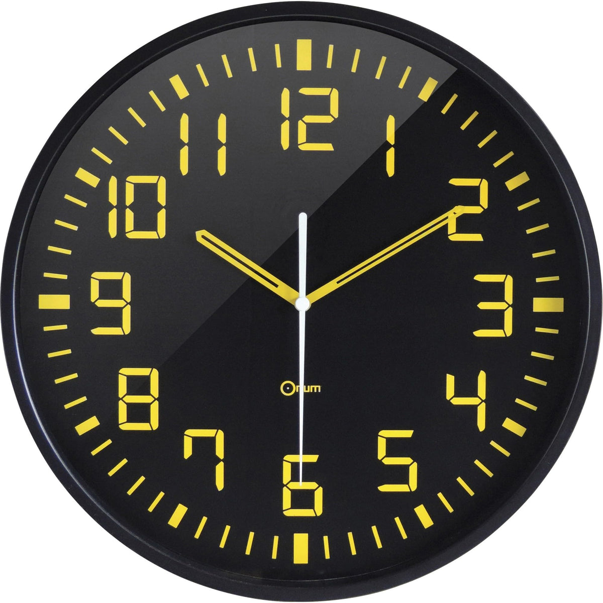 Orium Cep2110230011 Silent Contrasting Clock 30Cm, Black, Yellow