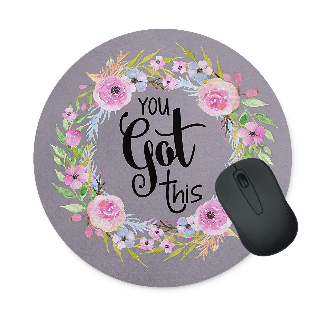 Floral Mouse Pad Neoprene Round Mouse Pad Office Computer Mouse Pad